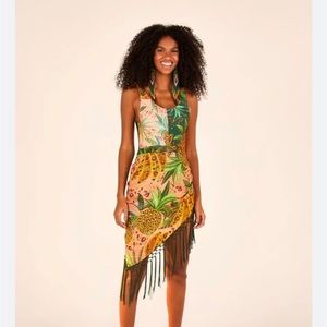 NWT Farm Rio Mixed Fruit One Piece swimsuit with matching sarong